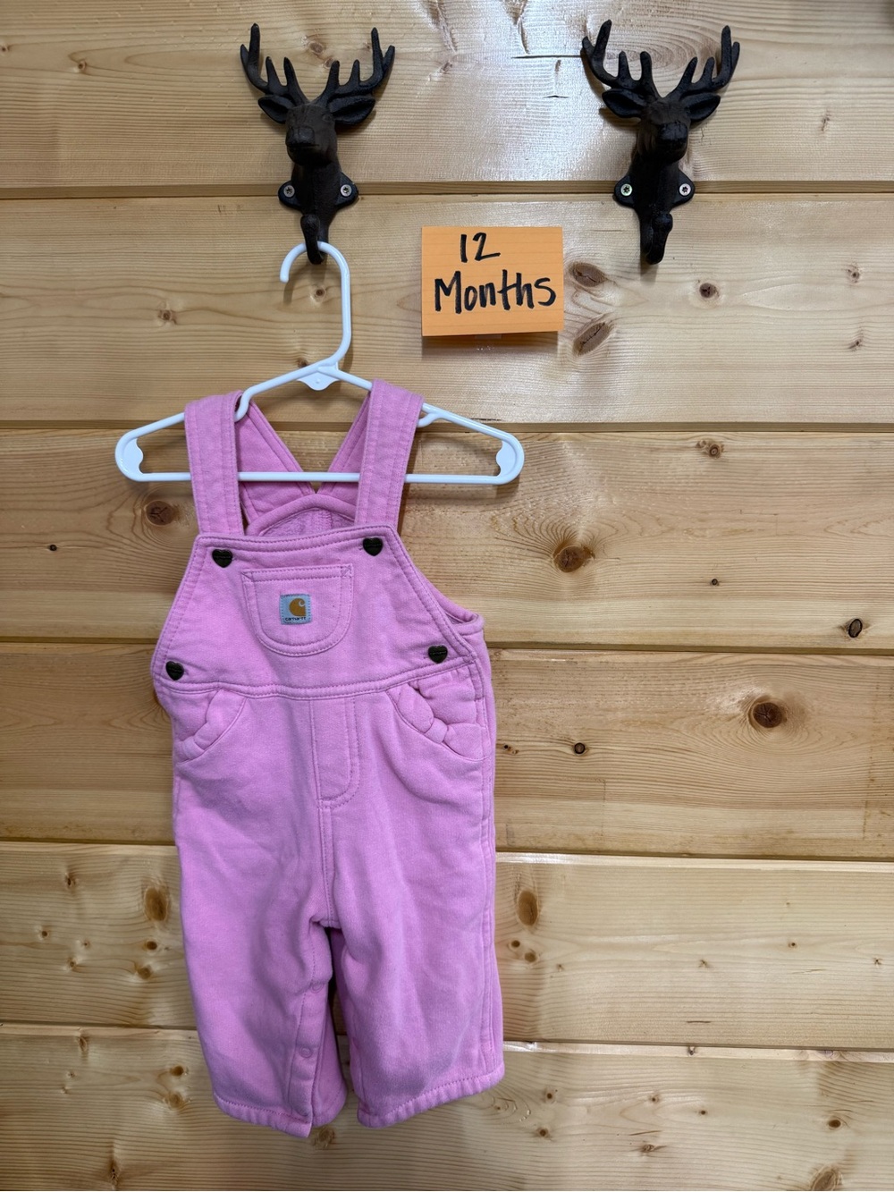 Carhartt Pink Toddler Overalls - Girls 12M